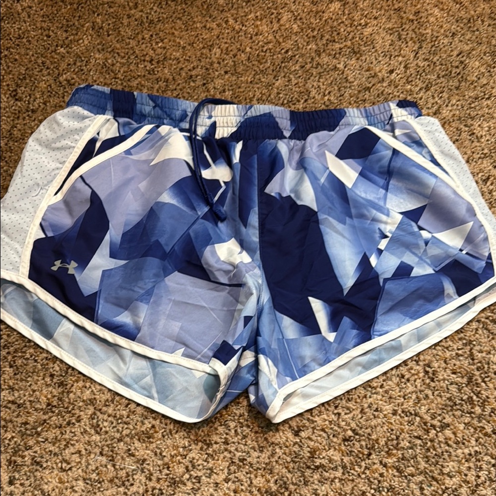 Under Armour Blue Athletic Shorts with Camouflage Design